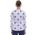 Housefly Drawing Motif Print Pattern V-Neck Long Sleeve Top View2