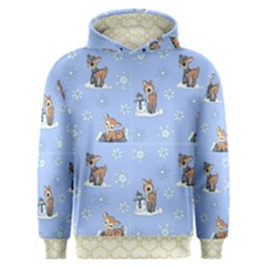 Winter Deer Men s Overhead Hoodie (blue) by Steampunkkittie