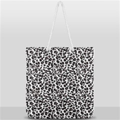 Leopard Spots, White, Brown Black, Animal Fur Print Full Print Rope Handle Tote (large) by Casemiro