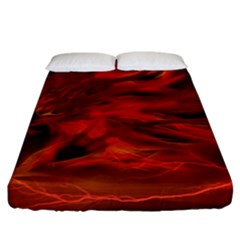 Fire Lion Flame Light Mystical Fitted Sheet (california King Size) by HermanTelo