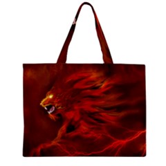 Fire Lion Flame Light Mystical Zipper Mini Tote Bag by HermanTelo