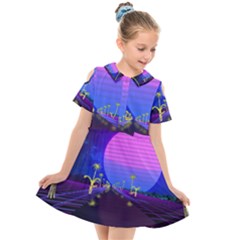 Blue Club Kids  Short Sleeve Shirt Dress by Mariart