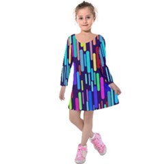 Abstract Line Kids  Long Sleeve Velvet Dress by HermanTelo