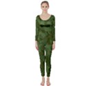 Green Army Camouflage Pattern Long Sleeve Catsuit View1