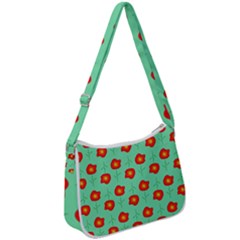 Flower Pattern Ornament Zip Up Shoulder Bag by HermanTelo