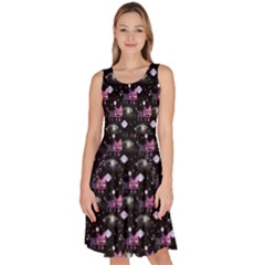 Galaxy Cats Knee Length Skater Dress With Pockets by Sparkle