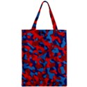 Red and Blue Camouflage Pattern Zipper Classic Tote Bag View1