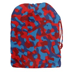 Red And Blue Camouflage Pattern Drawstring Pouch (3xl) by SpinnyChairDesigns