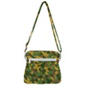 Yellow Green Brown Camouflage Zipper Messenger Bag View3