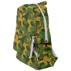 Yellow Green Brown Camouflage Travelers  Backpack by SpinnyChairDesigns