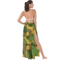 Yellow Green Brown Camouflage Maxi Chiffon Tie-Up Sarong View2