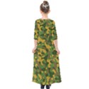 Yellow Green Brown Camouflage Kids  Quarter Sleeve Maxi Dress View2