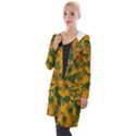 Green and Orange Camouflage Pattern Hooded Pocket Cardigan View1