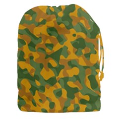 Green And Orange Camouflage Pattern Drawstring Pouch (3xl) by SpinnyChairDesigns