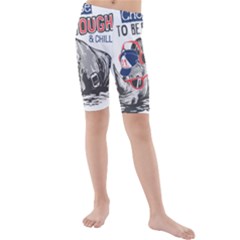 Choose To Be Tough & Chill Kids  Mid Length Swim Shorts by Bigfootshirtshop