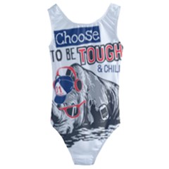 Choose To Be Tough & Chill Kids  Cut-out Back One Piece Swimsuit by Bigfootshirtshop