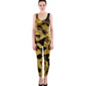 Black Yellow Brown Camouflage Pattern One Piece Catsuit View1