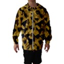 Black Yellow Brown Camouflage Pattern Kids  Hooded Windbreaker View1