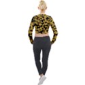 Black Yellow Brown Camouflage Pattern Long Sleeve Cropped Velvet Jacket View2