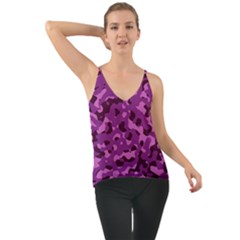 Dark Purple Camouflage Pattern Chiffon Cami by SpinnyChairDesigns