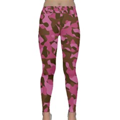 Pink And Brown Camouflage Classic Yoga Leggings by SpinnyChairDesigns