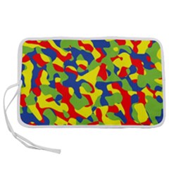 Colorful Rainbow Camouflage Pattern Pen Storage Case (l) by SpinnyChairDesigns