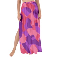 Pink And Purple Camouflage Maxi Chiffon Tie-up Sarong by SpinnyChairDesigns