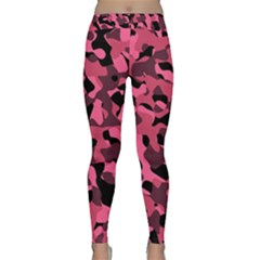 Black And Pink Camouflage Pattern Classic Yoga Leggings by SpinnyChairDesigns