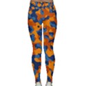 Blue and Orange Camouflage Pattern Classic Yoga Leggings View2