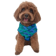 Blue Turquoise Teal Camouflage Pattern Dog Sweater by SpinnyChairDesigns