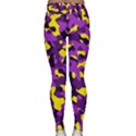 Purple and Yellow Camouflage Pattern Classic Yoga Leggings View2