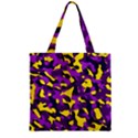 Purple and Yellow Camouflage Pattern Zipper Grocery Tote Bag View1