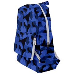 Black And Blue Camouflage Pattern Travelers  Backpack by SpinnyChairDesigns