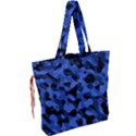 Black and Blue Camouflage Pattern Drawstring Tote Bag View2