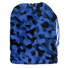 Black And Blue Camouflage Pattern Drawstring Pouch (3xl) by SpinnyChairDesigns