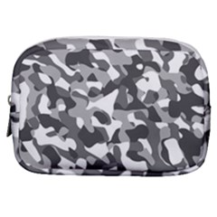 Grey And White Camouflage Pattern Make Up Pouch (small) by SpinnyChairDesigns