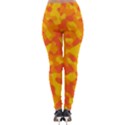 Orange and Yellow Camouflage Pattern Lightweight Velour Leggings View2