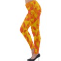 Orange and Yellow Camouflage Pattern Lightweight Velour Leggings View3