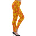 Orange and Yellow Camouflage Pattern Lightweight Velour Leggings View4