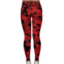 Red and Black Camouflage Pattern Classic Yoga Leggings View2