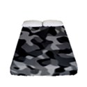 Grey and Black Camouflage Pattern Fitted Sheet (Full/ Double Size) View1