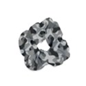 Grey and Black Camouflage Pattern Velvet Scrunchie View1