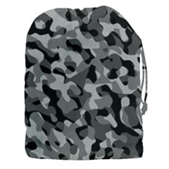 Grey And Black Camouflage Pattern Drawstring Pouch (3xl) by SpinnyChairDesigns