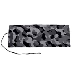 Grey And Black Camouflage Pattern Roll Up Canvas Pencil Holder (s) by SpinnyChairDesigns