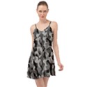 Grey and Black Camouflage Pattern Summer Time Chiffon Dress View1