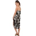 Grey and Black Camouflage Pattern Waist Tie Cover Up Chiffon Dress View2