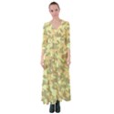 Light Green Brown Yellow Camouflage Pattern Button Up Maxi Dress View1