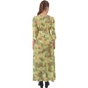 Light Green Brown Yellow Camouflage Pattern Button Up Maxi Dress View2