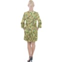 Light Green Brown Yellow Camouflage Pattern Open Neck Shift Dress View2