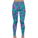 Purple and Teal Camouflage Pattern Classic Yoga Leggings View1